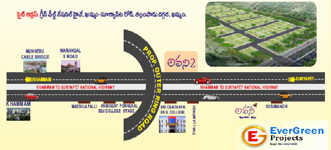 AVANI-2 Highway Facing DTCP & RERA Approved Open Plots for Sale in Khammam